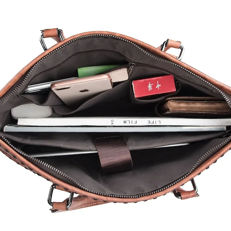 Leather Messenger Bag for Men, Vintage Briefcase & Laptop Bag - 5