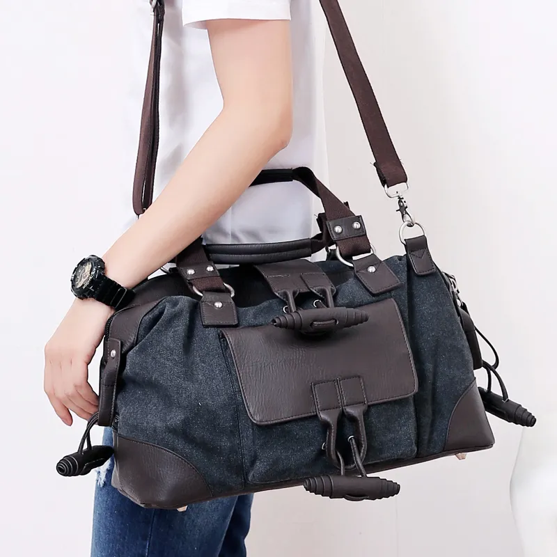 Men's Canvas Messenger Bag - Vintage Crossbody & Shoulder Bag for Travel - 1