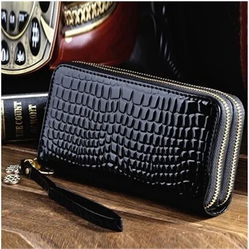 2024 Large Capacity Long Womens Wallet Double Zipper PU Leather Phone Purse - 1