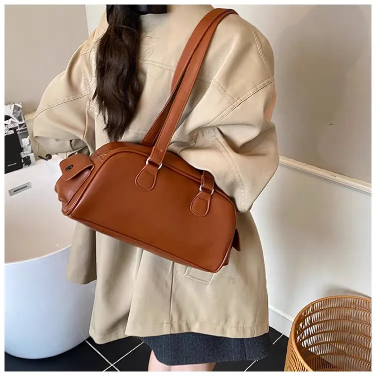 Retro Shoulder Bag 2025 Trendy Pillow Tote PU Crossbody Purse for Women - 1