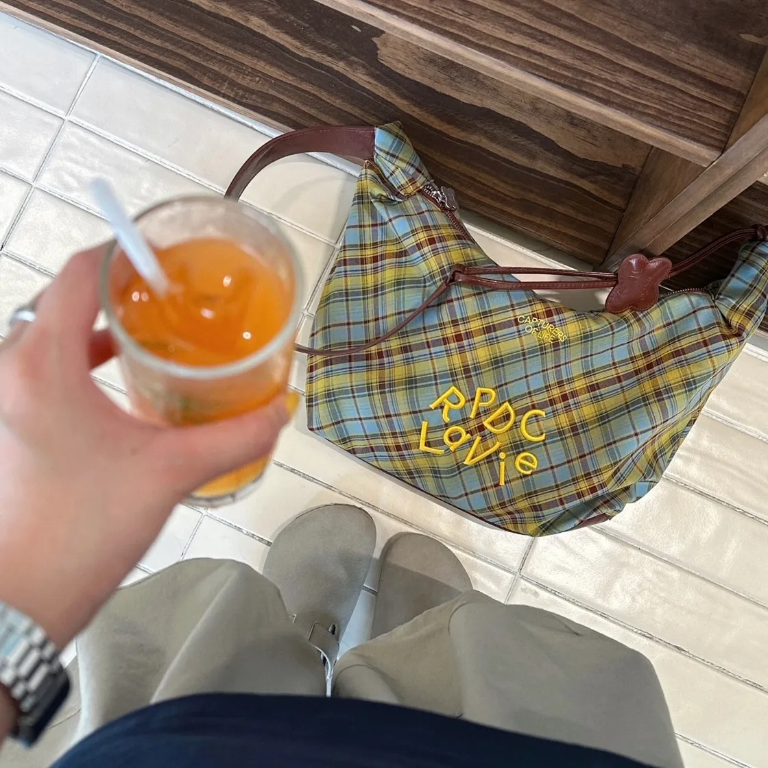 RPDCLaVie Plaid Tote Bag with Bowknot, Crossbody Sailboat Bag for Commute - 5