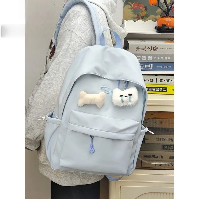 Solid Color Backpack for Women, School Backpack for College Students - 3
