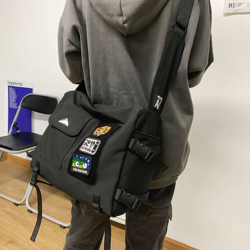 Men's Crossbody Bag, Japanese Style Student Backpack, Large Capacity - 1