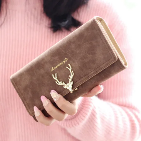 Long Wallet for Women 2025 New Fashion Ins Style with Deer Head Embossed - 1