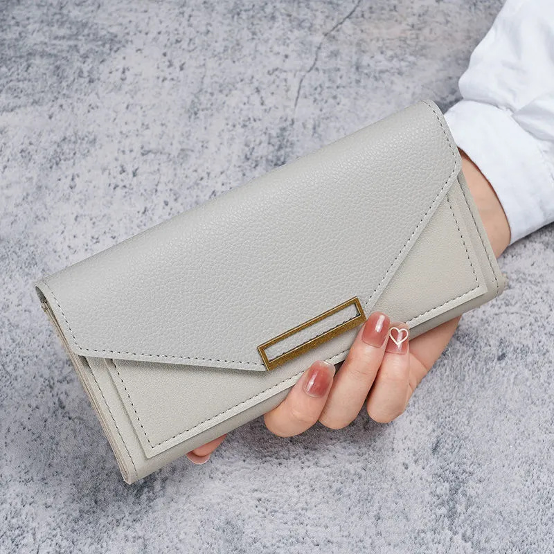 Long Wallets for Women, Large Capacity Soft PU Leather with Studs - 3