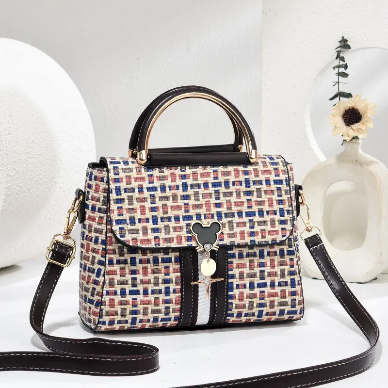 Mickey Print Crossbody Bag Genuine Leather Shoulder Bag Fashion Women Purse - 3