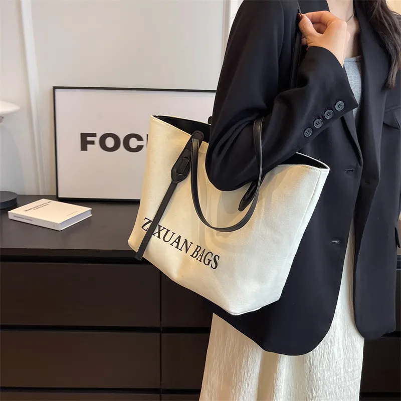 Canvas Tote Bag for Women Large Capacity 2024 New Fall Shoulder Bag - 3