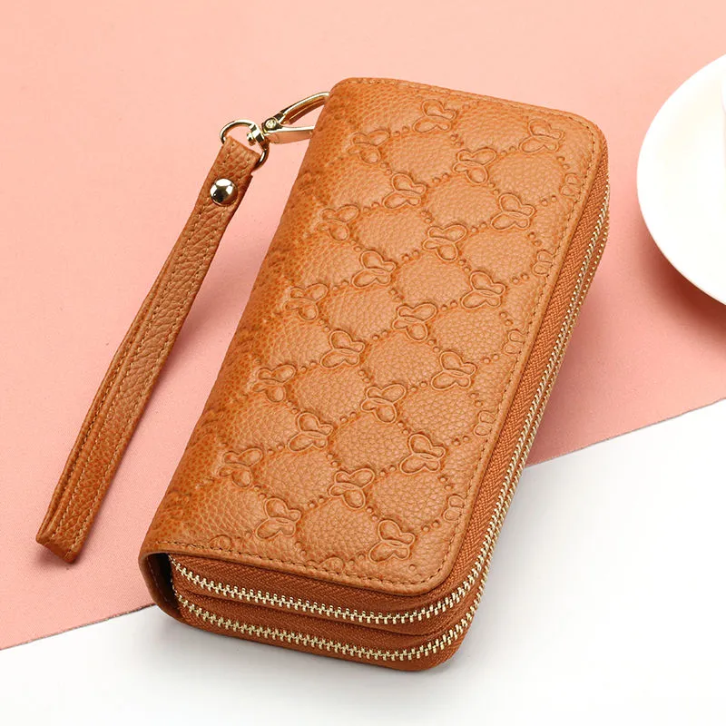 Genuine Leather Long Zip Around Wallet for Women 2025 New Phone Case - 3