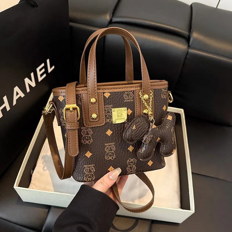 Cartoon Print Bucket Bag 2025 Fashion Women Shoulder Crossbody Tote - 1