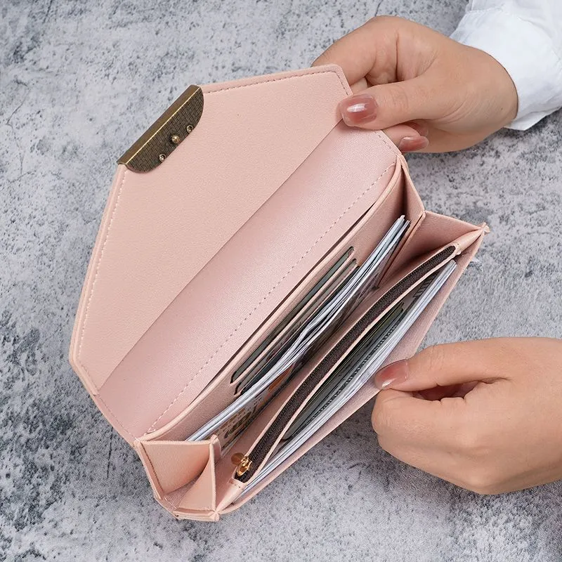 Long Wallets for Women, Large Capacity Soft PU Leather with Studs, Retro Style - 2