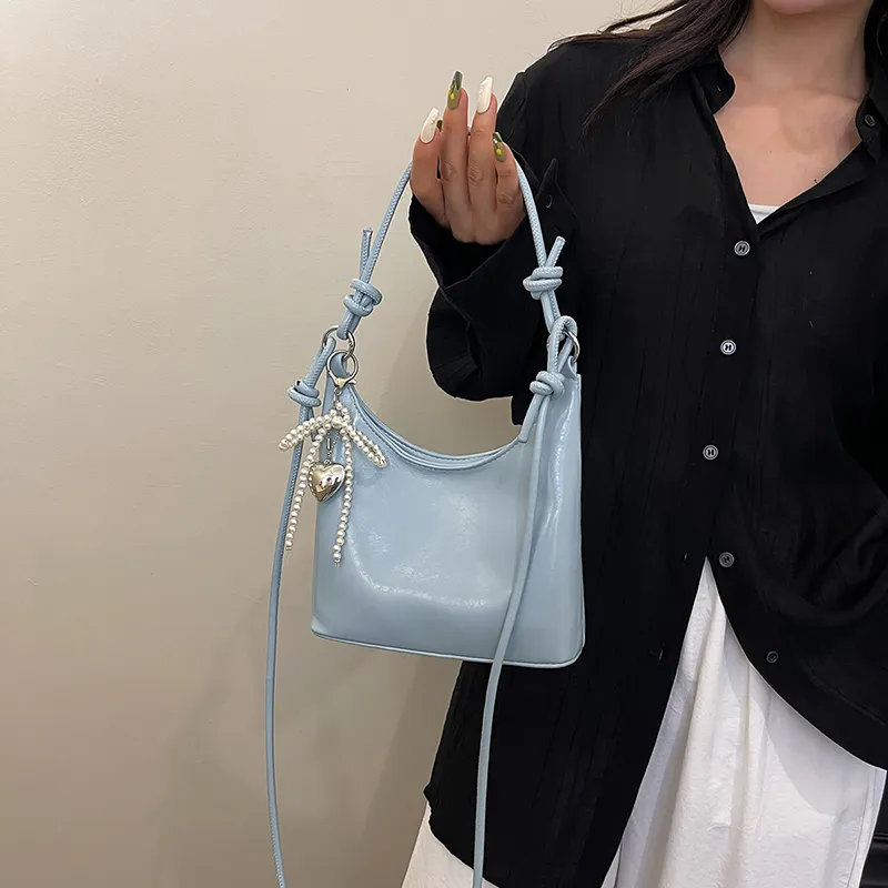 Underarm Bag Women 2024 Fashion Shoulder Crossbody Red PU Purse - 1
