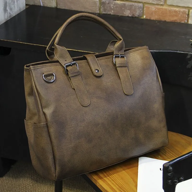 Retro Messenger Bag for Men, Large Capacity Laptop Crossbody Bag - 2