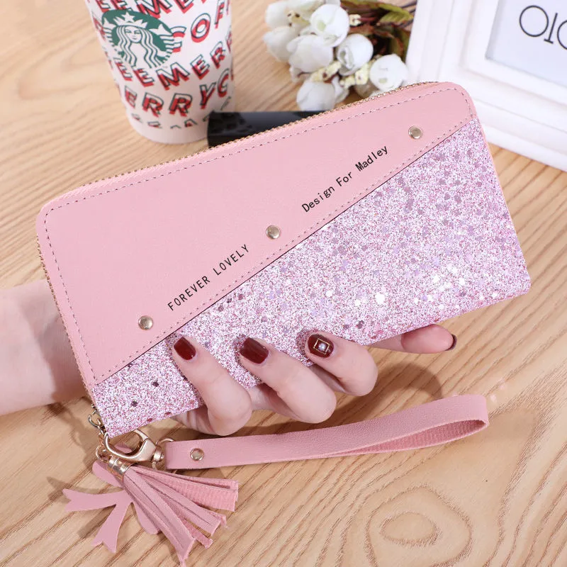 Long Zip Wallet Women 2020 New PU Wristlet Phone Crossbody Bag - 1