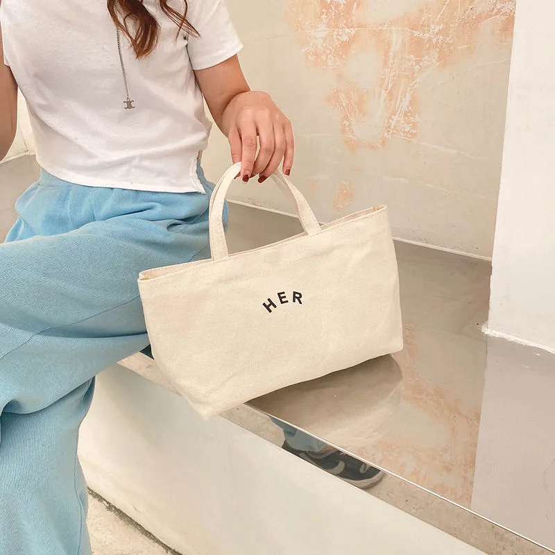 Canvas Tote Bag for Women 2024 Large Capacity Ins Korean Style Lunch Bag - 4
