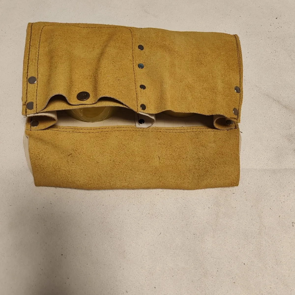 Nail Pouch Yellow Leather Tool Belt for Construction Work Durable - 3