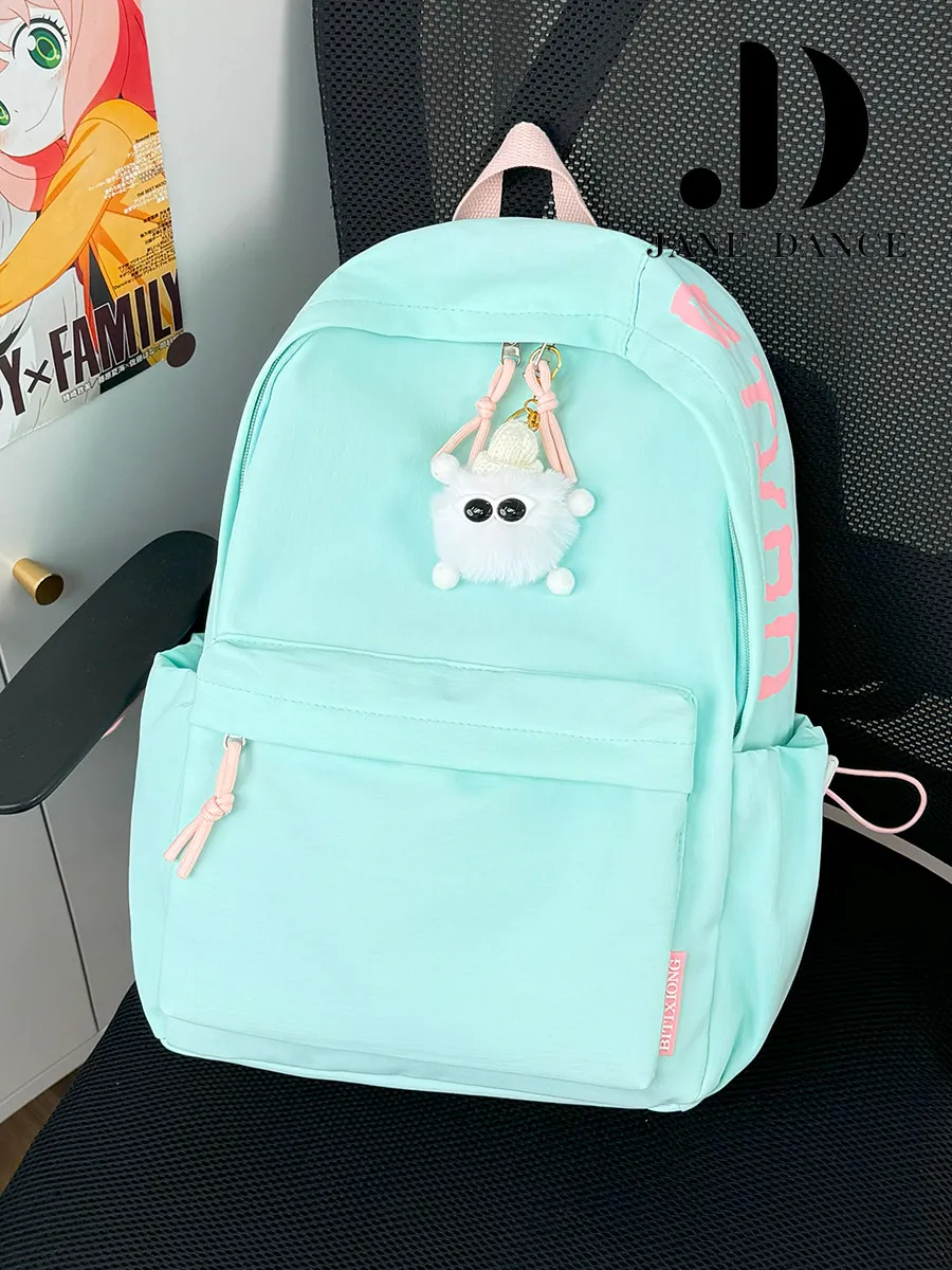 Minimalist Backpack for Women, Japanese Style Ins Pure Color Daypack for High School Girls - 4