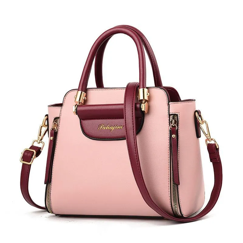 Smile Face Small Crossbody Bag, Color Block PU Women's Purse - 2
