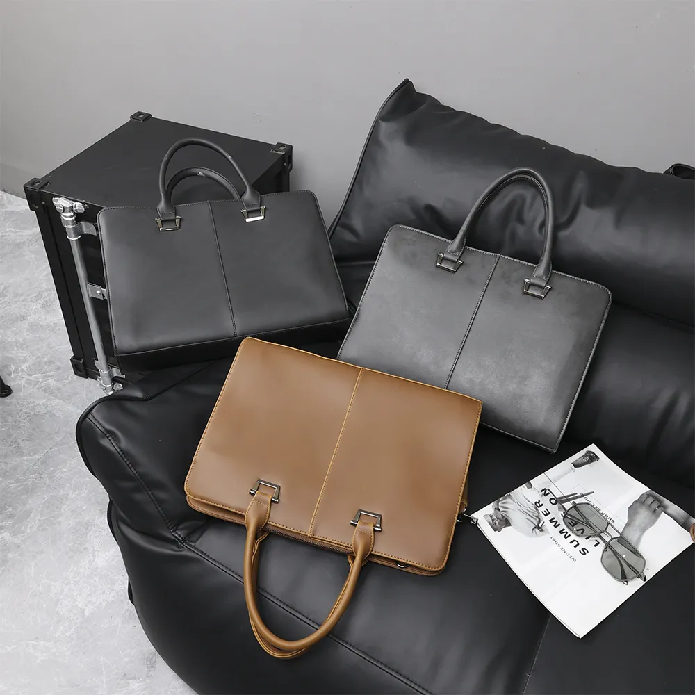 2022 New Men's Briefcase Retro Business Laptop Messenger Bag Large Capacity - 2