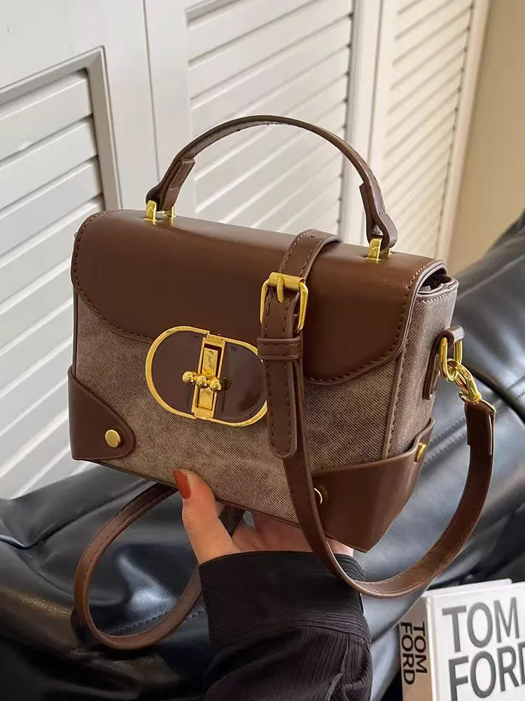 Retro Shoulder Bag 2024, Small Box Crossbody Bag for Women, PU Leather - 3