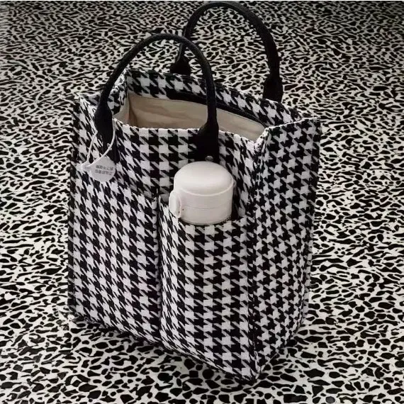 Japanese Retro Plaid Canvas Bag, Large Capacity Women's Tote for Work - 1