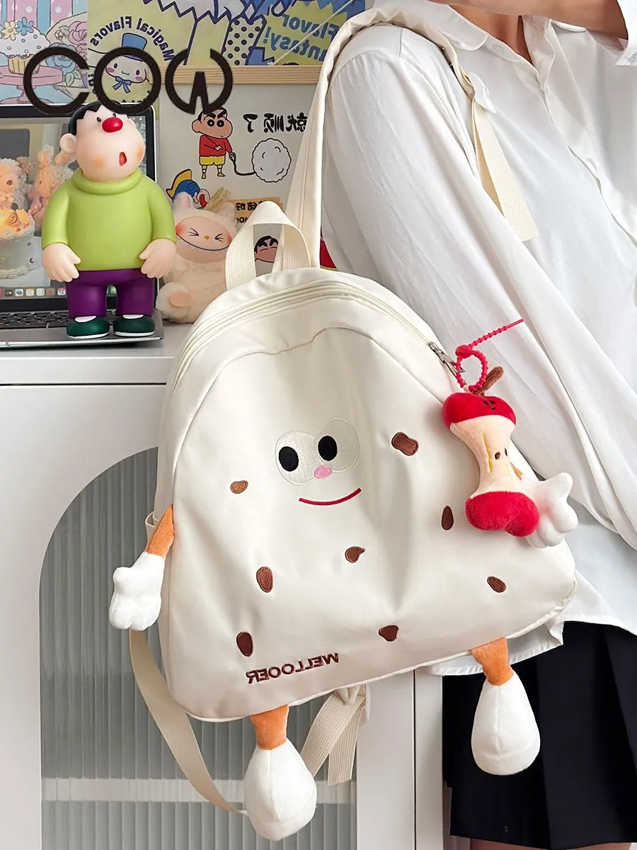 Cute Mini Backpack for Girls, Cow Cookie Print, Small Cartoon Rucksack - 2