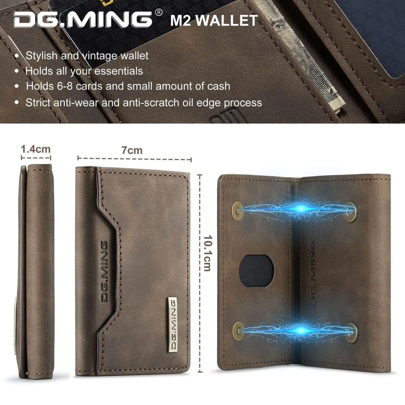Ultra Thin RFID Blocking Card Holder Wallet, Minimalist Vertical Design - 3
