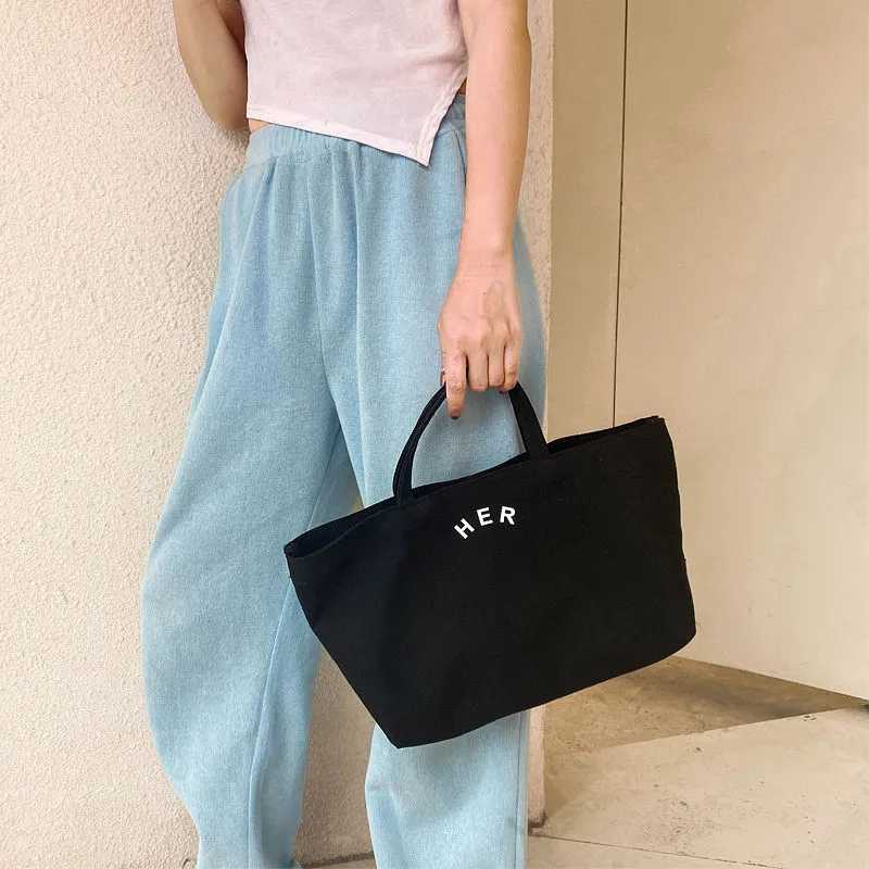 Canvas Tote Bag for Women 2024 Large Capacity Ins Korean Style Lunch Bag - 1