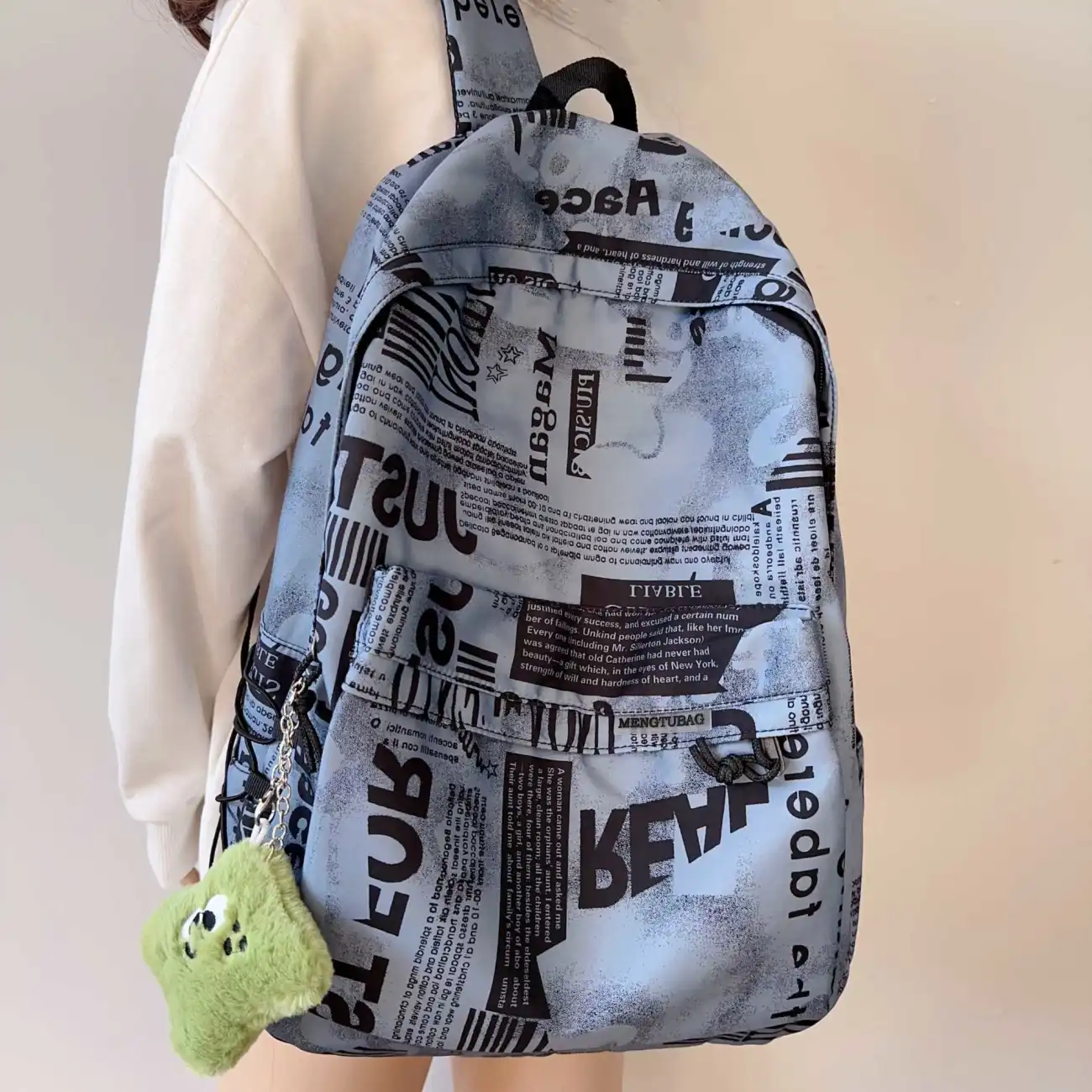 Graffiti Backpack for Boys Large Capacity Hip Hop Style School Bag - 1