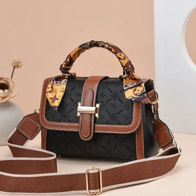 Leather Shoulder Bag 2025 New Wide Strap Crossbody Bag for Women Large Capacity - 3