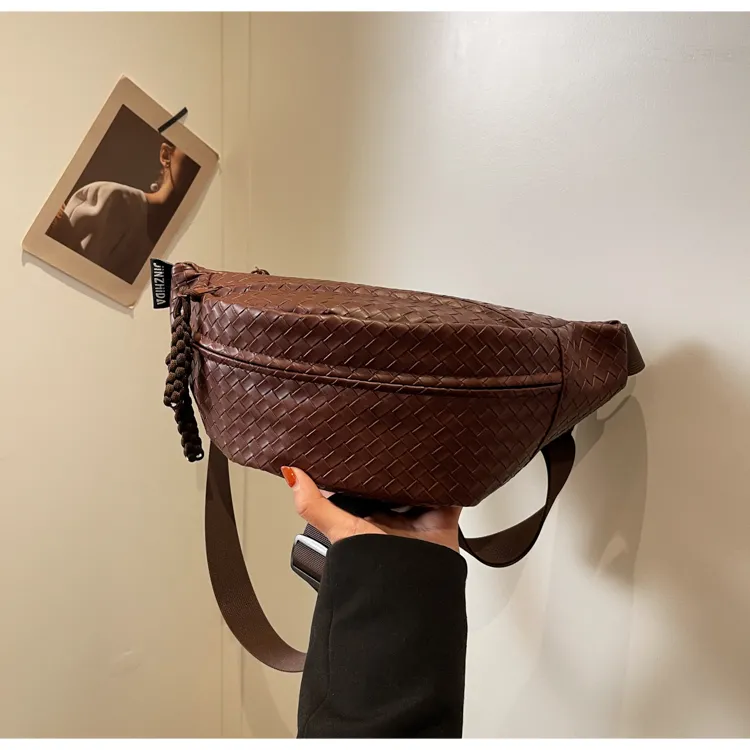 Crossbody Sling Bag for Women Fashion PU Shoulder Bag Black White Brown - 3