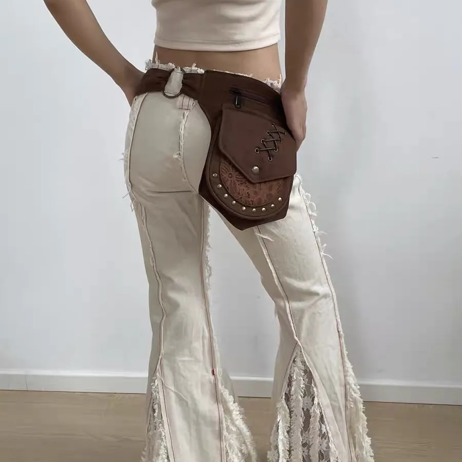 Western Style Wide Waist Belt with Studs, Vintage Y2K Cowgirl Accessory - 4