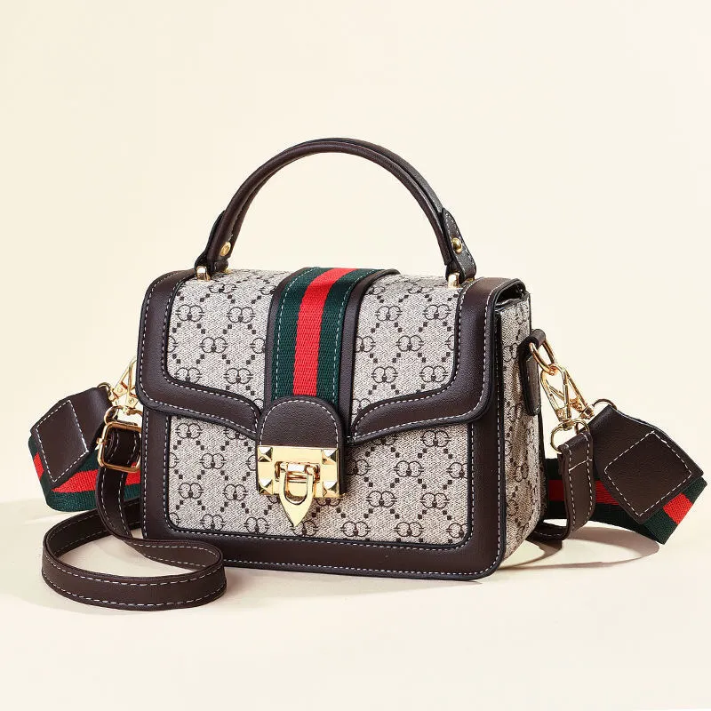Small Crossbody Bag 2024, Fashion Shoulder Bag for Women, Retro Wide Strap Handbag - 1