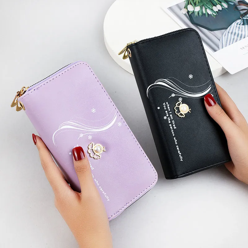 2025 Women's Long Wallet with Double Zipper, Large Capacity Wristlet Phone Purse - 4