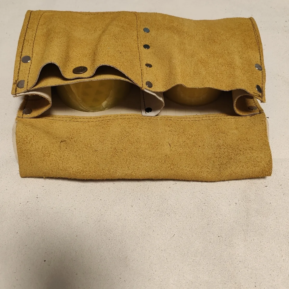 Nail Pouch Yellow Leather Tool Belt for Construction Work Durable - 4