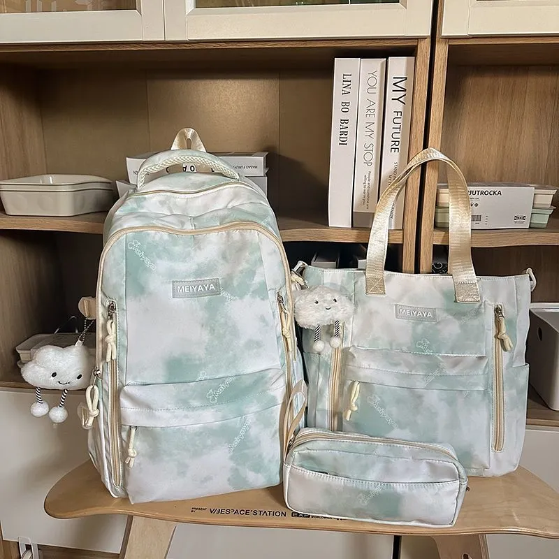 Tie-Dye Backpack Large Capacity School Bag for College Students - 1