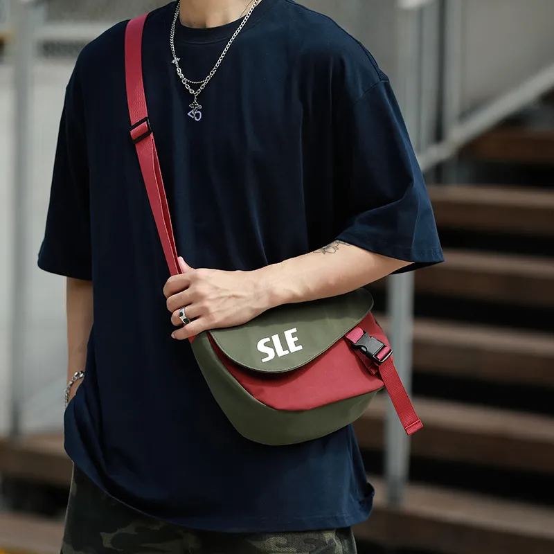 Men's Messenger Bag with Unique Design, Nylon Crossbody Sling Backpack - 3