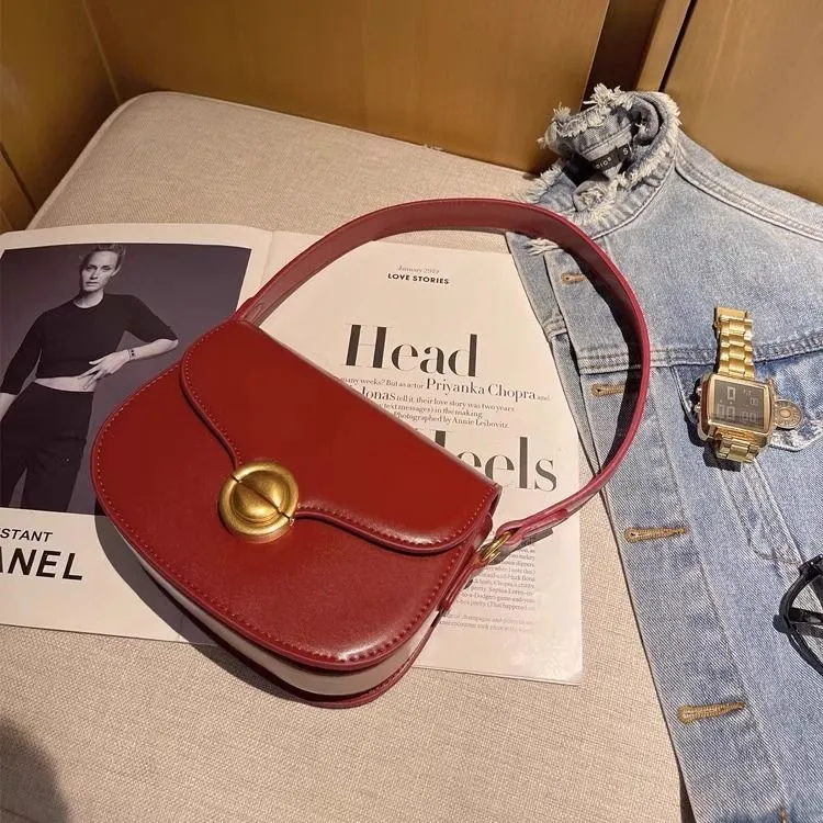Vintage Saddle Bag for Women 2024 Fashion Crossbody Shoulder Purse - 3