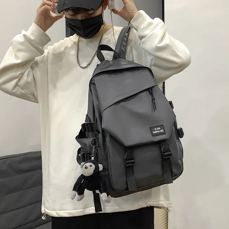 Men's Backpack Large Capacity College Student Daypack Ins Fashion Travel Bag - 5