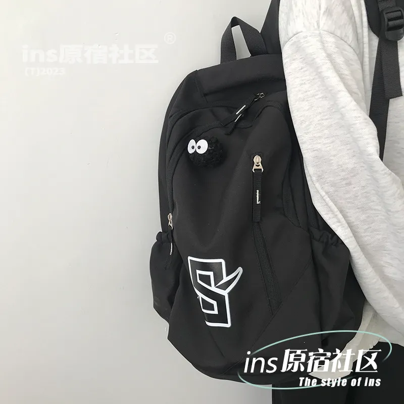 Ins Harajuku Style Large Capacity Backpack for Teens, Unisex Travel Bag - 2