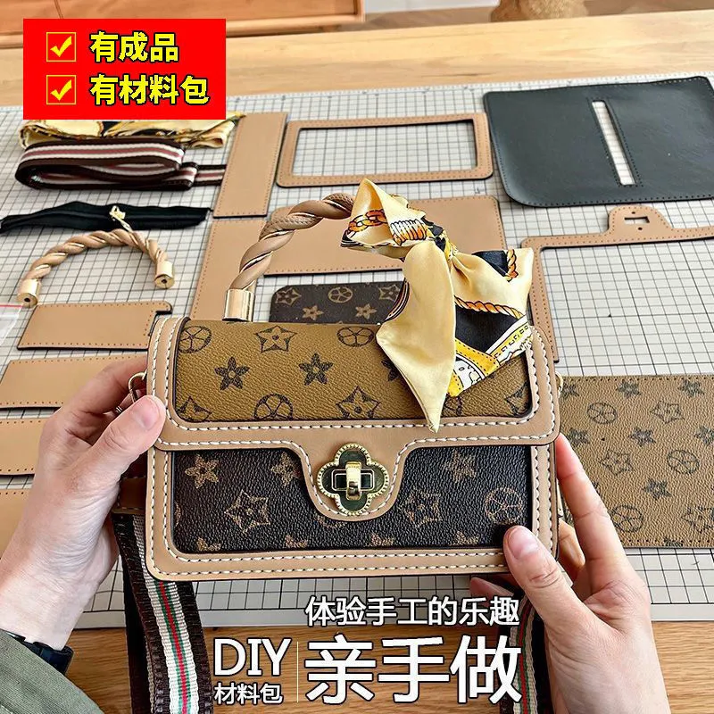 DIY Knitting Bag Kit - Shoulder Crossbody Sakura Bag with Tools & Scarf - 5