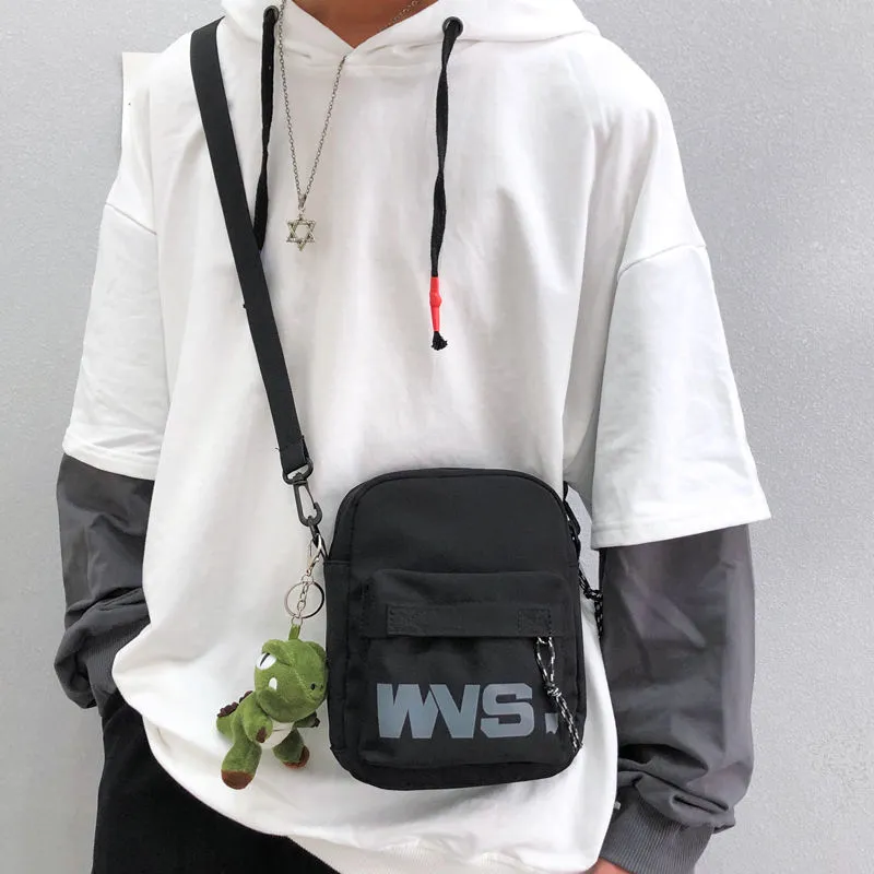 Men's Crossbody Bag Casual Nylon Sling Bag with Dinosaur Print - 4