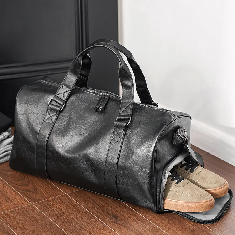 Shoe Compartment Large Capacity Gym Bag Travel Bag, Men's Tote - 3