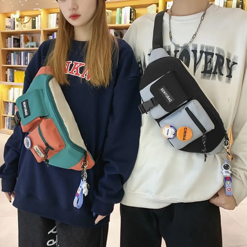 Men's Crossbody Bag Sling Pack Waist Fanny Pack for Men Black Green Blue Orange - 5