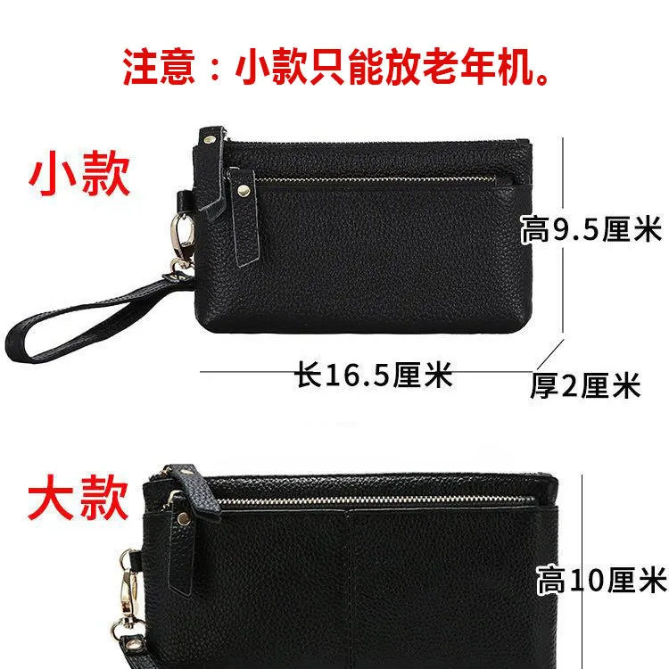 Genuine Leather Wristlet Wallet Long Phone Purse Women's Soft Wrist Bag - 2