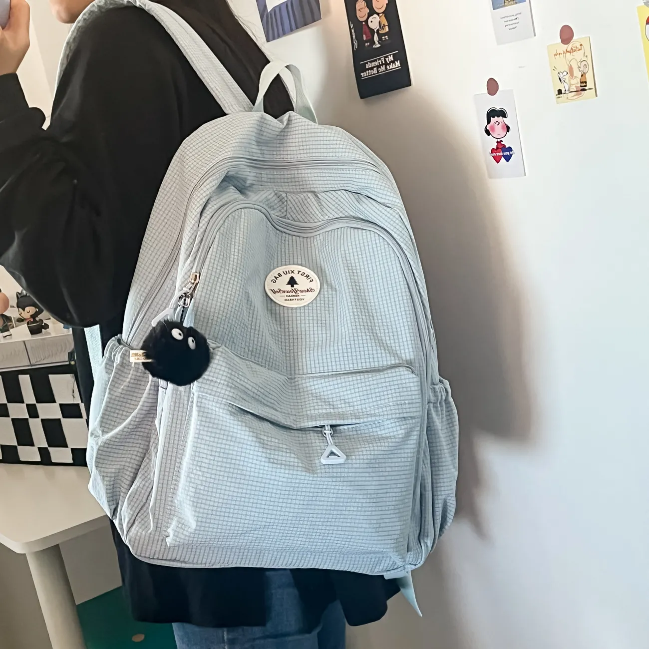 Minimalist Backpack for Women Large Capacity School Bag Ins Style - 3