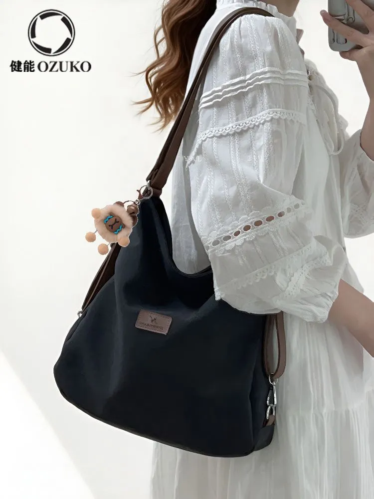 Women's Canvas Tote Backpack 2025 New Large Capacity Shoulder Bag - 1
