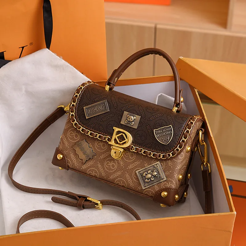 Stylish Small Square Bag 2023, Shoulder Crossbody Bag with Medals - 2