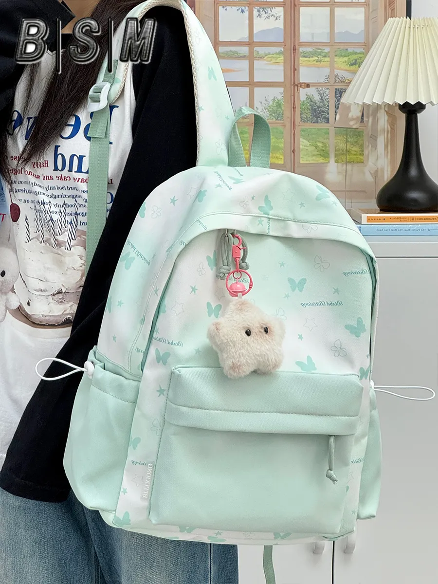 Cute Ombre Backpack for Girls, Large Capacity School Bag, Pastel Aesthetic - 5