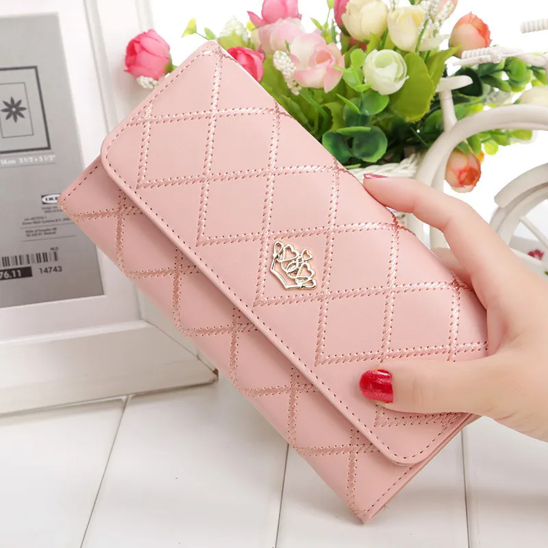 Women's Crown Embossed Long Wallets 2018 Fashion Large Capacity Thin PU - 1