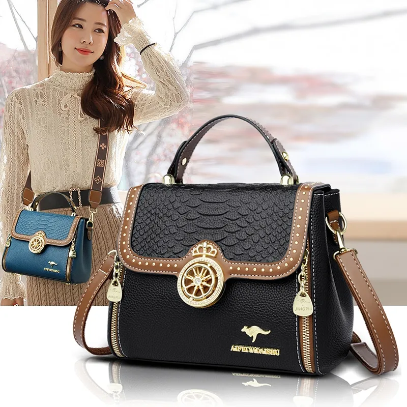 Crocodile Leather Women's Bag 2025 Fashion Tote Shoulder Crossbody Bag - 2